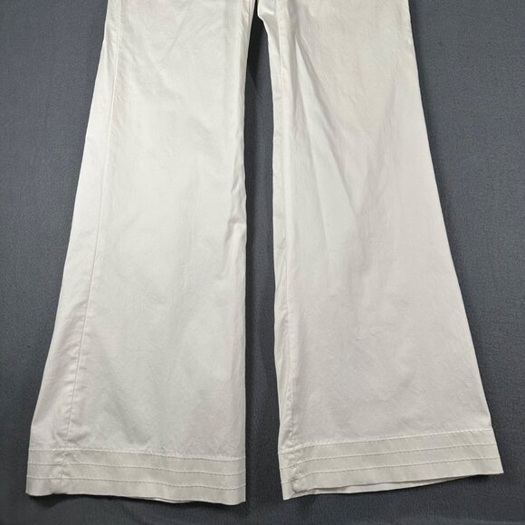 Banana Republic Womens 6 Martin Fit White Wide Leg Pants Buttons *Stains - Picture 2 of 16